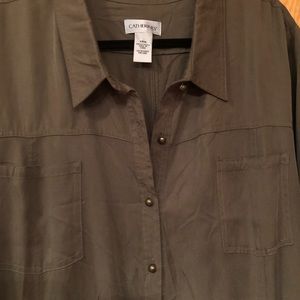 Olive Green Shirt dress  string belt pit to pit 26